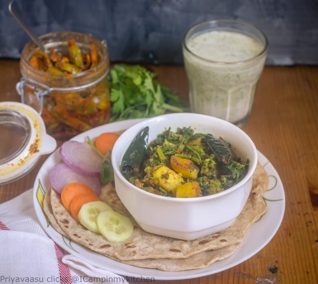 Aloo palak, Potato and spinach, Potato curry, Potato side-dish