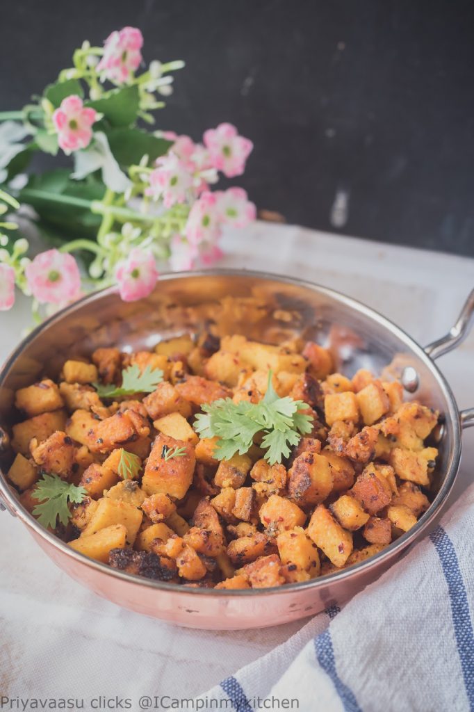 Yam fry/Elephant Foot yam fry/Chenaikizangu fry - I camp in my kitchen