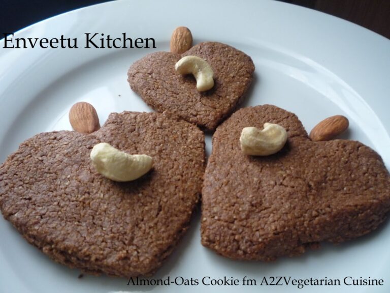 Almond-Oats Chocolate Chip Cookies from A2ZVegetarian Cuisine