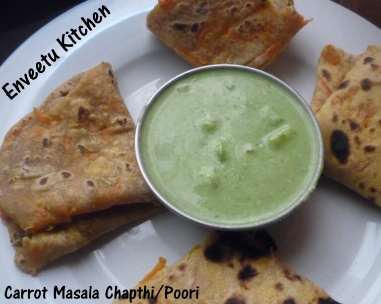 Carrot Masala Roti/Poori