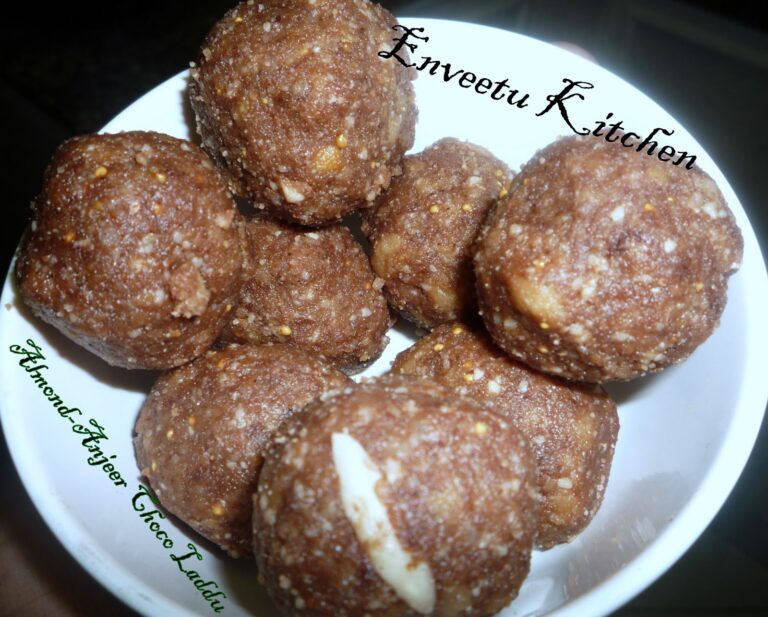 Almond-Anjeer Chocolate Laddu - Microwave Version