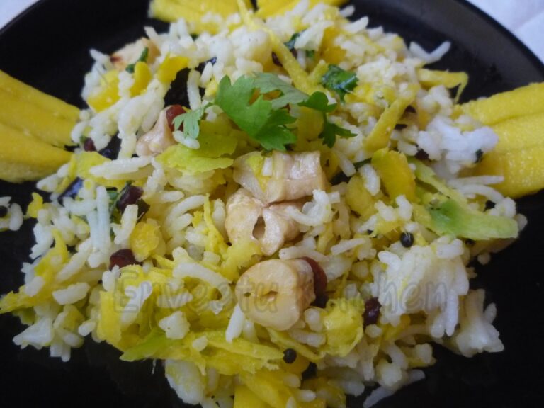 Raw Mango Rice - Day 7, Blogging Marathon and Blog Hop Wednesday