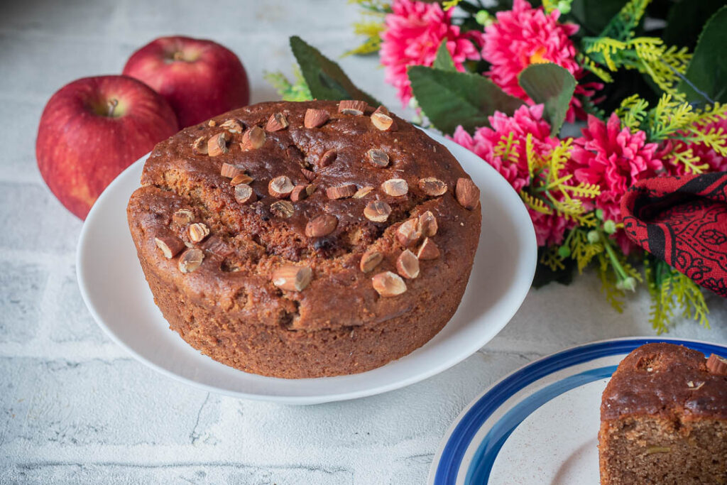 Eggless Apple Cake 