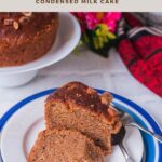 Eggless apple cake with condensed milk