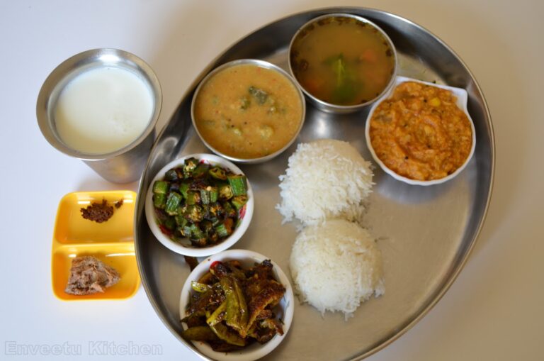 Bittergourd Pitlai/Pavaikai pitlai - Weekend Lunch Thali