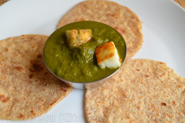 Palak Paneer and Wholemeal Roti's (using Whey Water - Dinner Thali