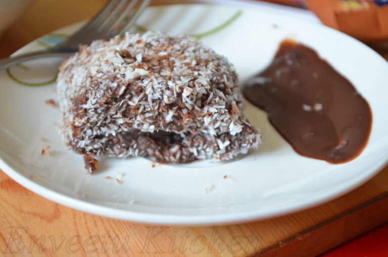 Eggless Chocolate Lamingtons