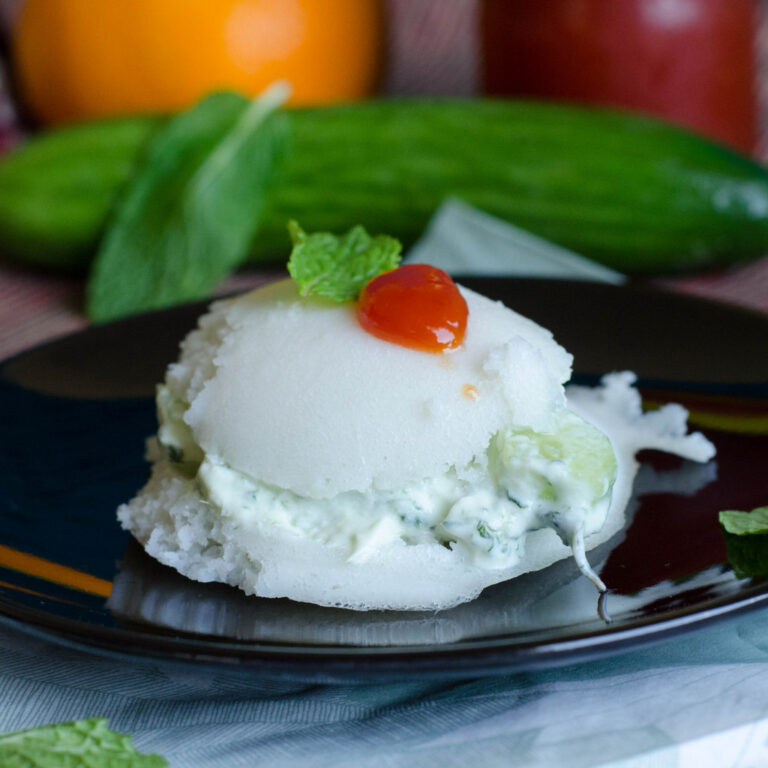 Minty Cucumber Idly Sandwich