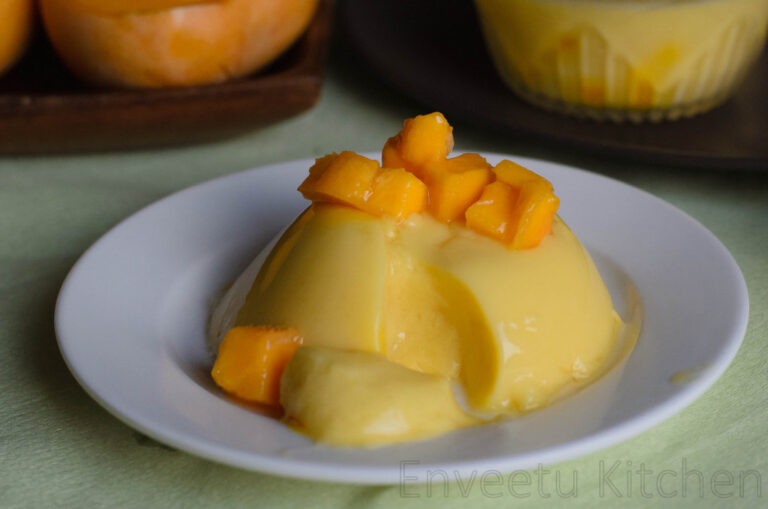 Kesar Aam Pannacotta/Saffron Mango Pannacotta, Gelatin-Free