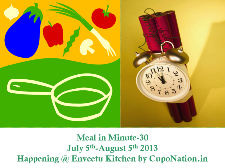 Meal in Minute-30 Event and a Giveaway