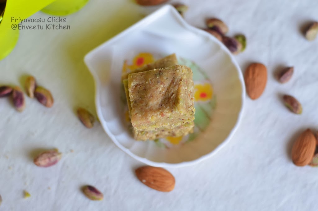 Easy almond cashew and pista burfi