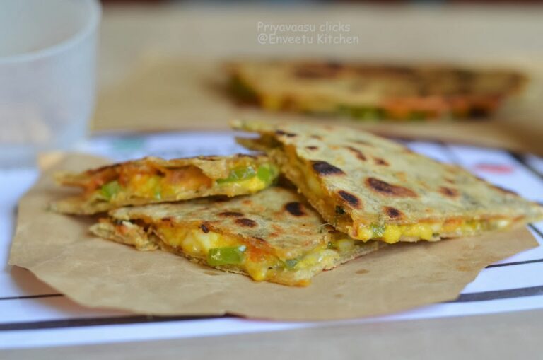 Capsicum Paneer Roti Sandwich/Desi Style Quesadillas