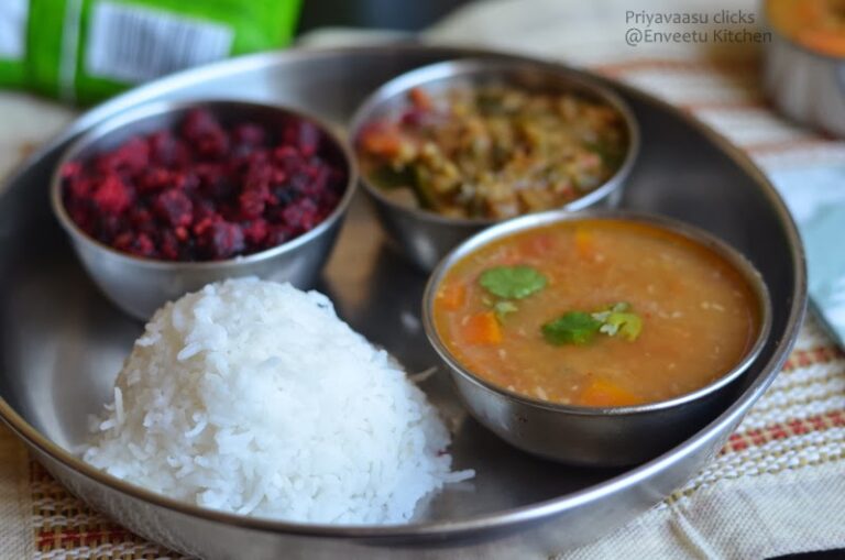 Carrot Sambhar/Sambar - Using Pressure Cooker