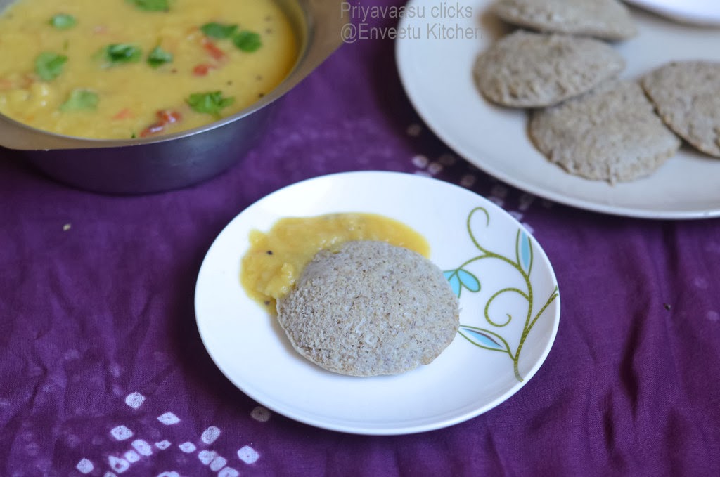 green Moong idly with sambar