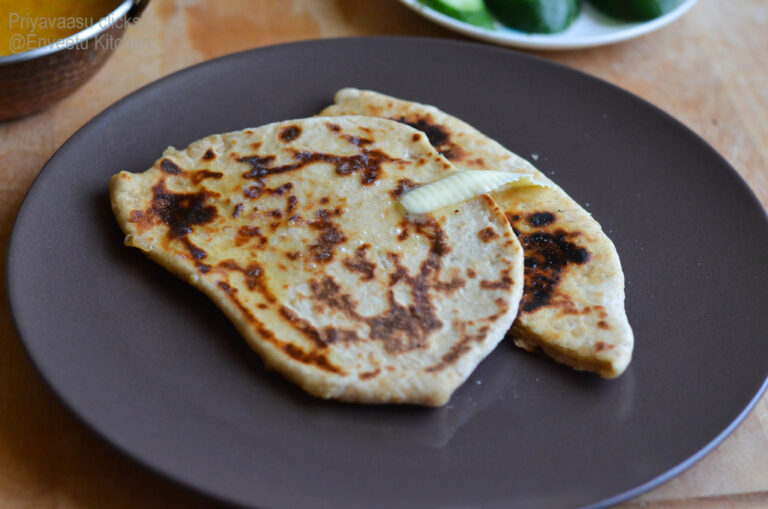 Whole Wheat Butter Naan, Stove-top Method