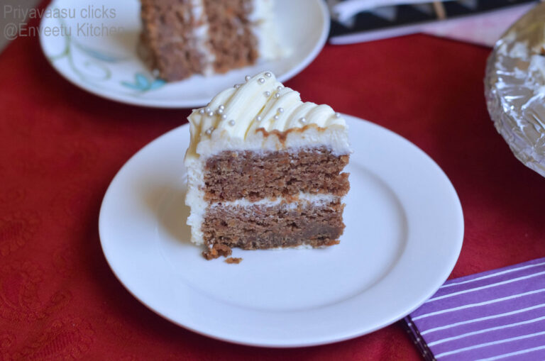 Eggless Carrot cake with Cream cheese frosting