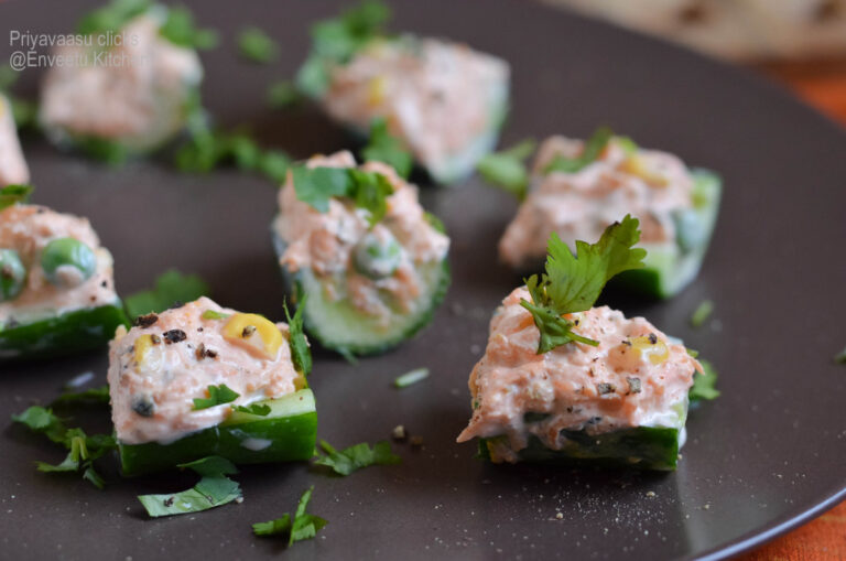 Carrot Salad on Cucumber boats
