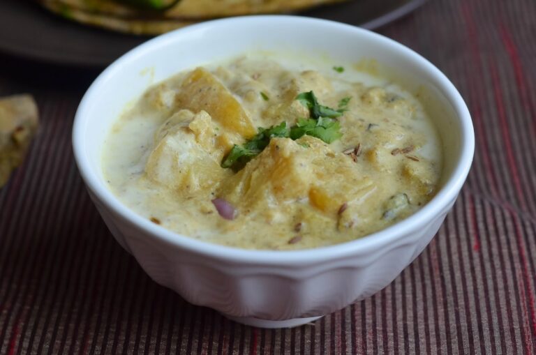Pahari Aloo palda/Potatoes in yogurt gravy from Himachal Pradesh