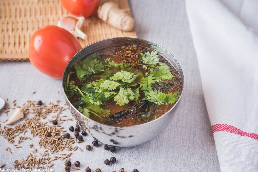Tomato garlic rasam