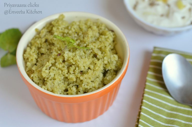 Kuthiravaali Pudina Rice/Pudina Rice using Jhangora/Samo rice/Barnyard Millet