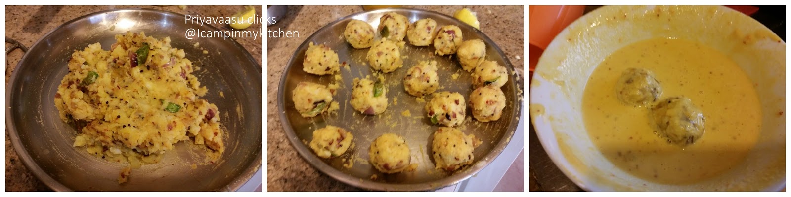 divide the potato masala into portions