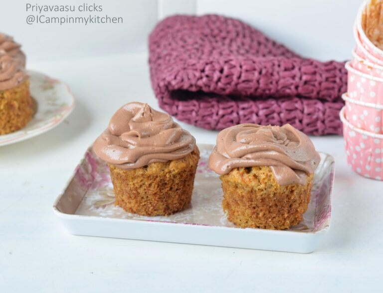 Eggless Orange Muffins with Chocolate cream cheese frosting