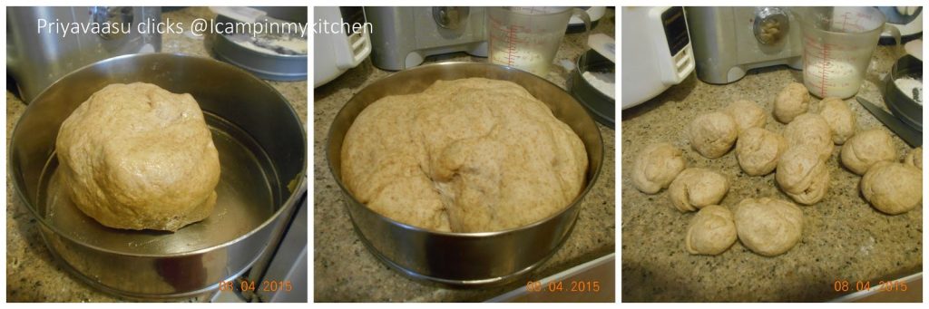 Rose shaped buns making 