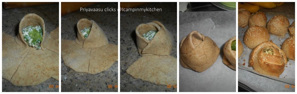 Baked feta roses shaping