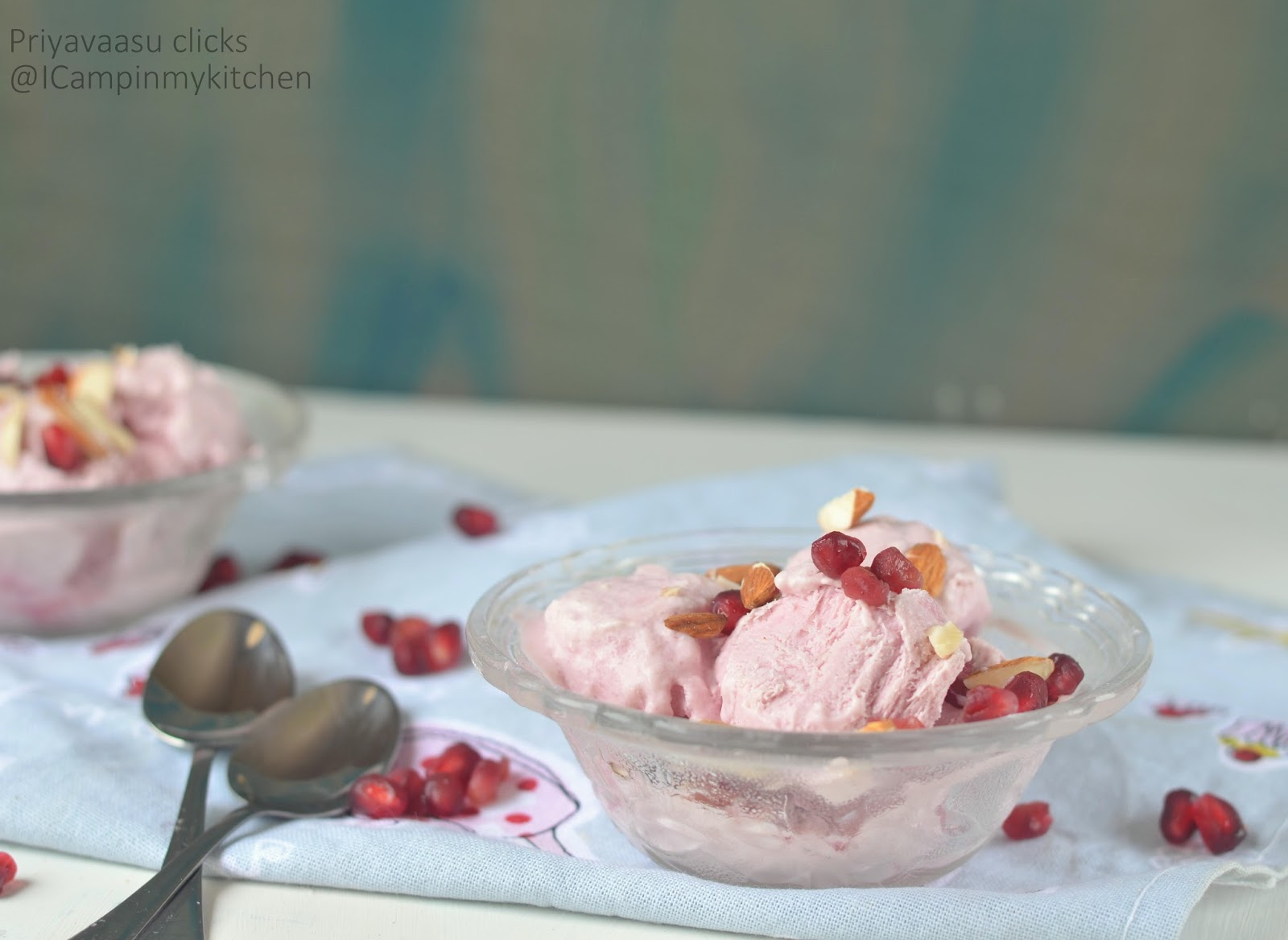 No Churn pomegranate ice-cream