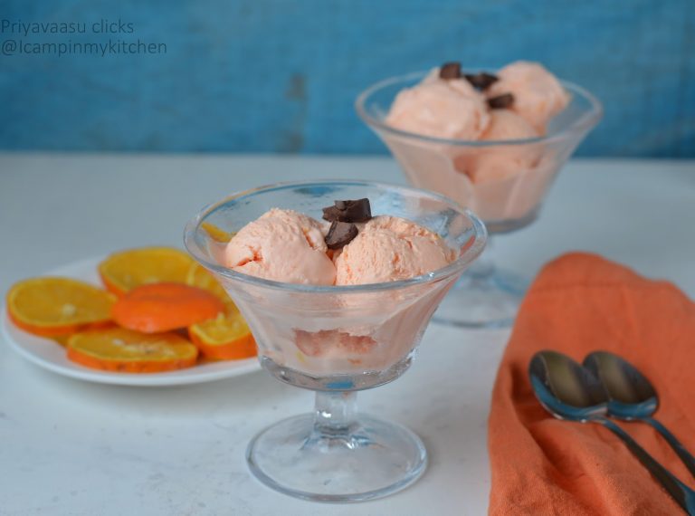 No Churn Orange Saffron Ice-cream