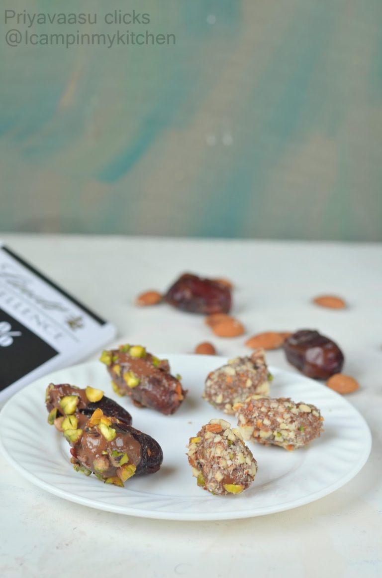 Almond Stuffed Chocolate Dates