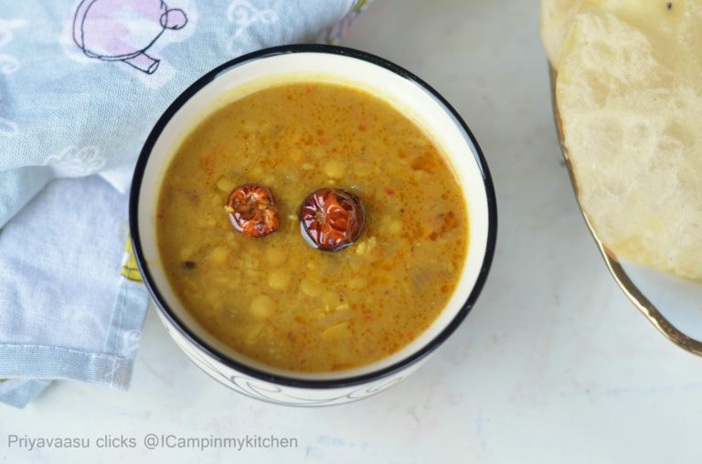 Cholar Dal/Chana dal - Bengali Style Chana dal, Roti/Puri/Poori Side-dish