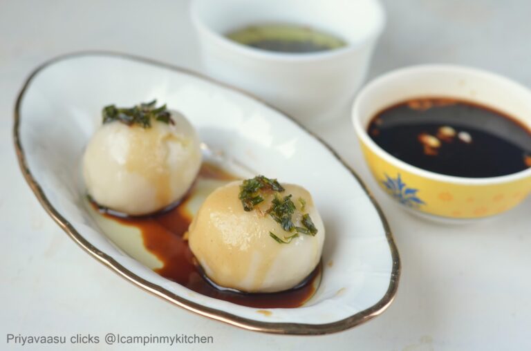 Banh It Tran/Vietnamese Mung Bean Dumplings wih Nuoc Cham Chay -Vietnamese Vegetarian Dipping sauce