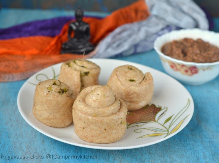 Tingmos/Ting Momos with sesame chilli sauce - Breakfast combo from tibet/china/sikkim
