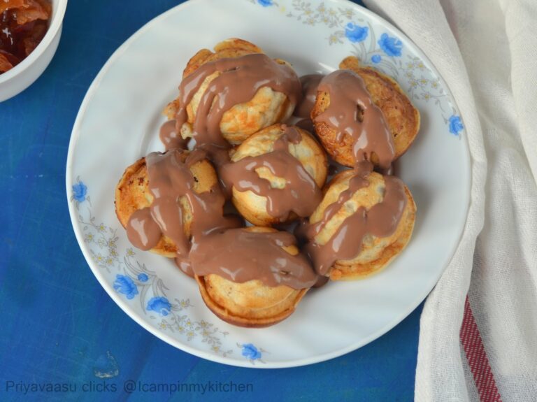Apple Ableskivers with chocolate cream