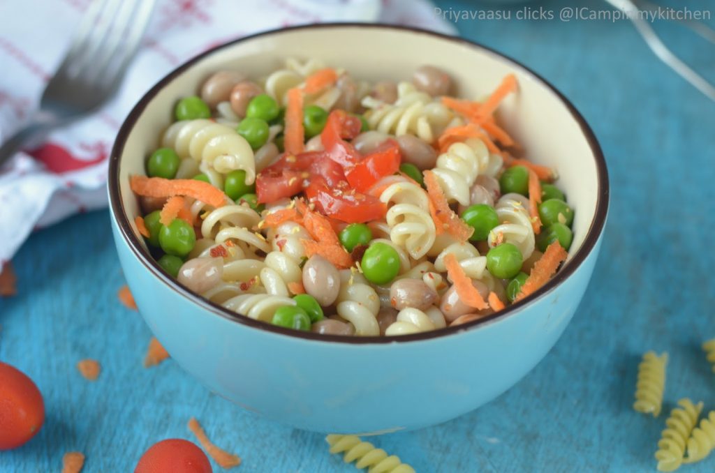 Pasta salad in a bowl