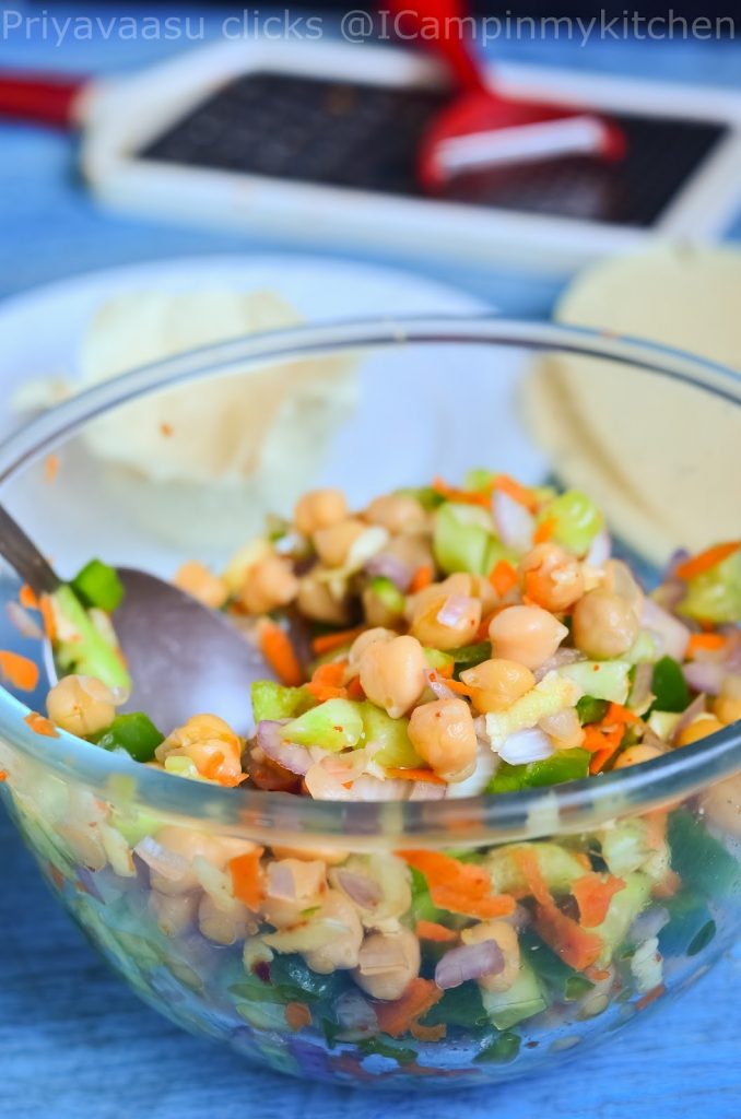 Papad Katori Chat filling