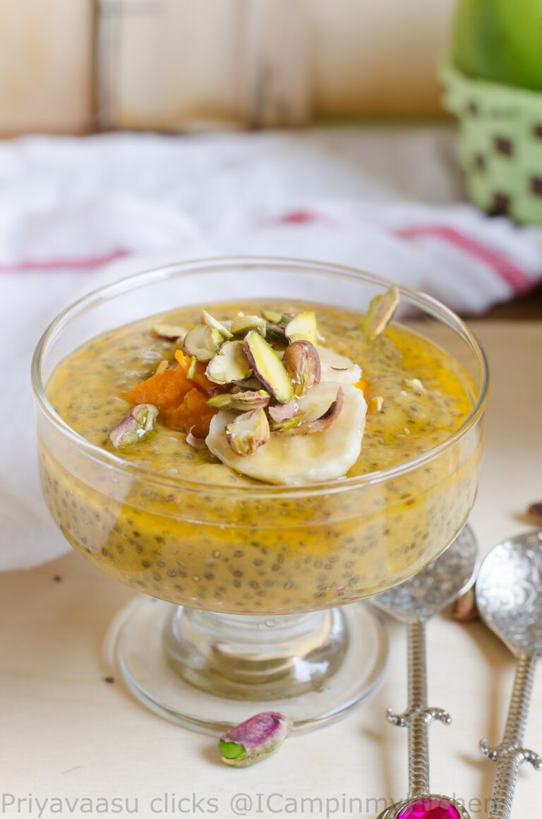 Mango-Musk Melon Chia Pudding, Zero Sugar Dessert