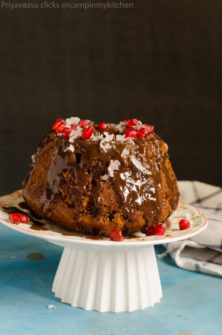 Speckled Tropical Bundt Cake/Pomegranate & tutti frutti studded Pineapple & Coconut bundt cake - #BundtBakers