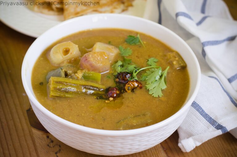Mixed Vegetable Sambhar/Sambar - Udupi Hotel Style Sambhar/Sambar, Side dish for Idly/dosa