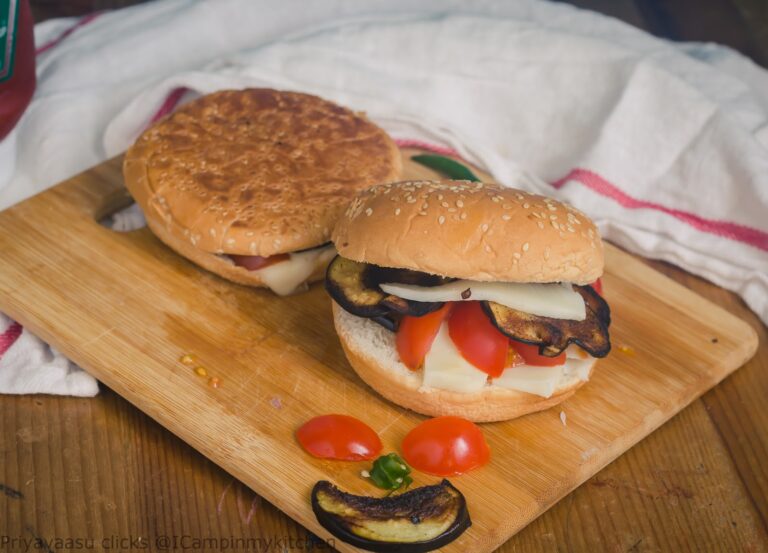 Roasted Aubergine, Mozzarella & Tomato Sandwich