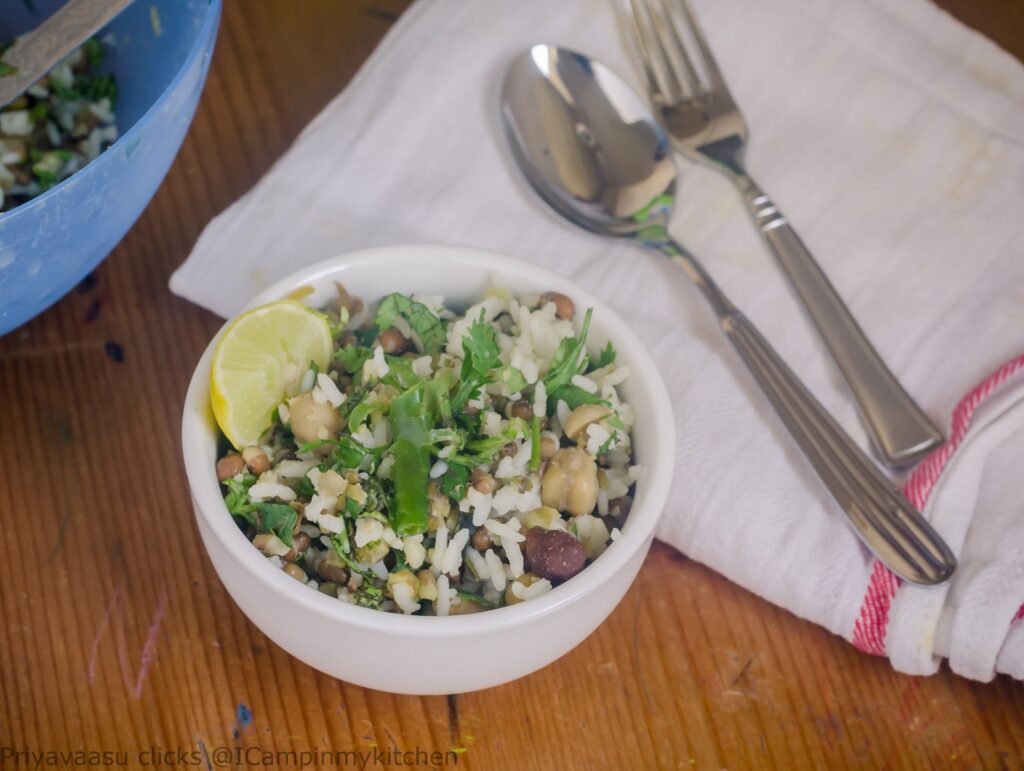 Mixed beans and rice salad 