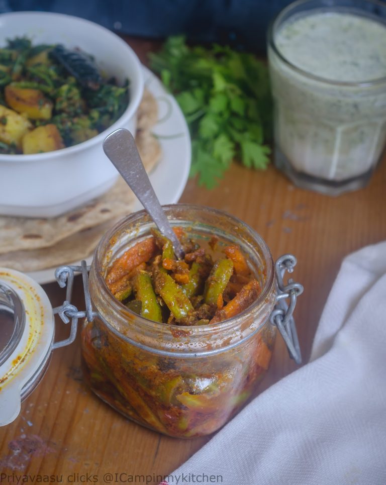 Tindora & Carrot Pickle - Instant Pickle - Condiment Recipe