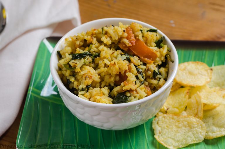 Spinach Rice - Using Leftover Rice - Meal for one #mealforone