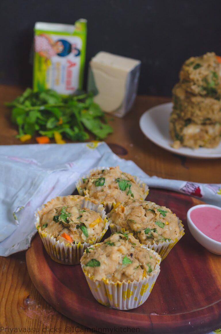 Mixed Vegetables, Spinach and Cheese Muffins, Savory Breakfast Muffins