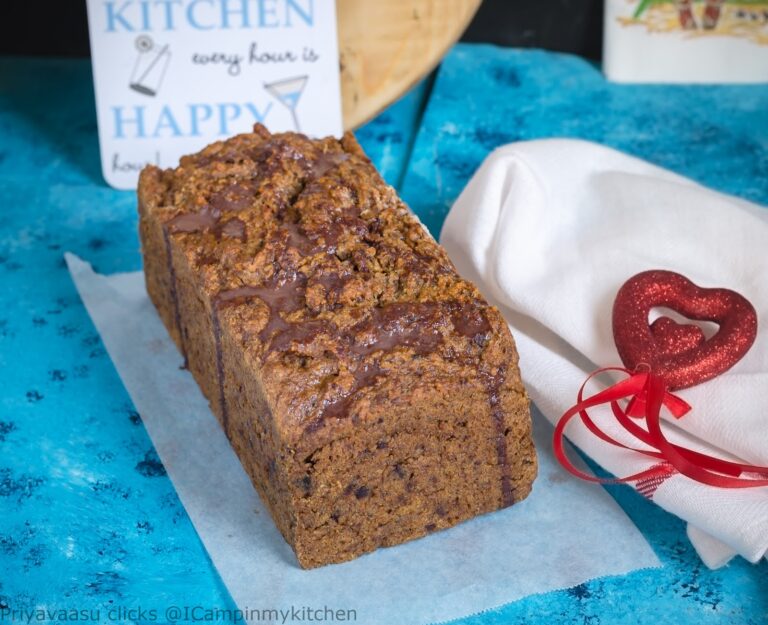 Egg-less, Sugar-less, Whole Wheat Banana Bread - Vegan Banana Bread