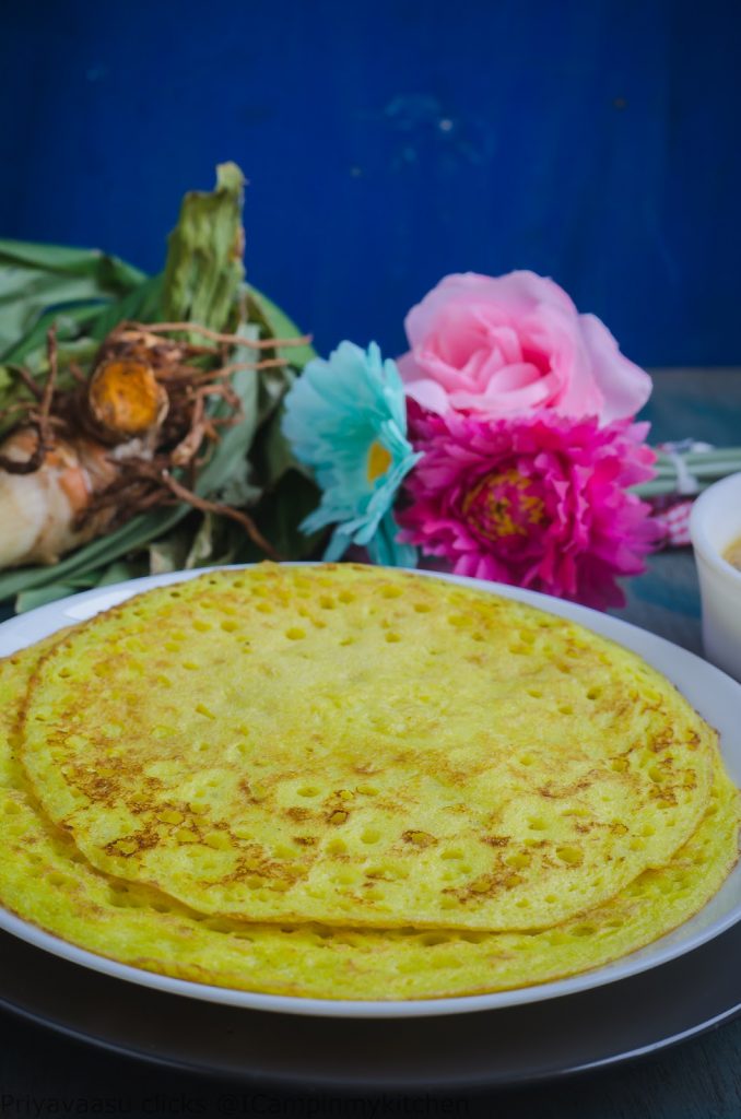 Fresh turmeric dosa