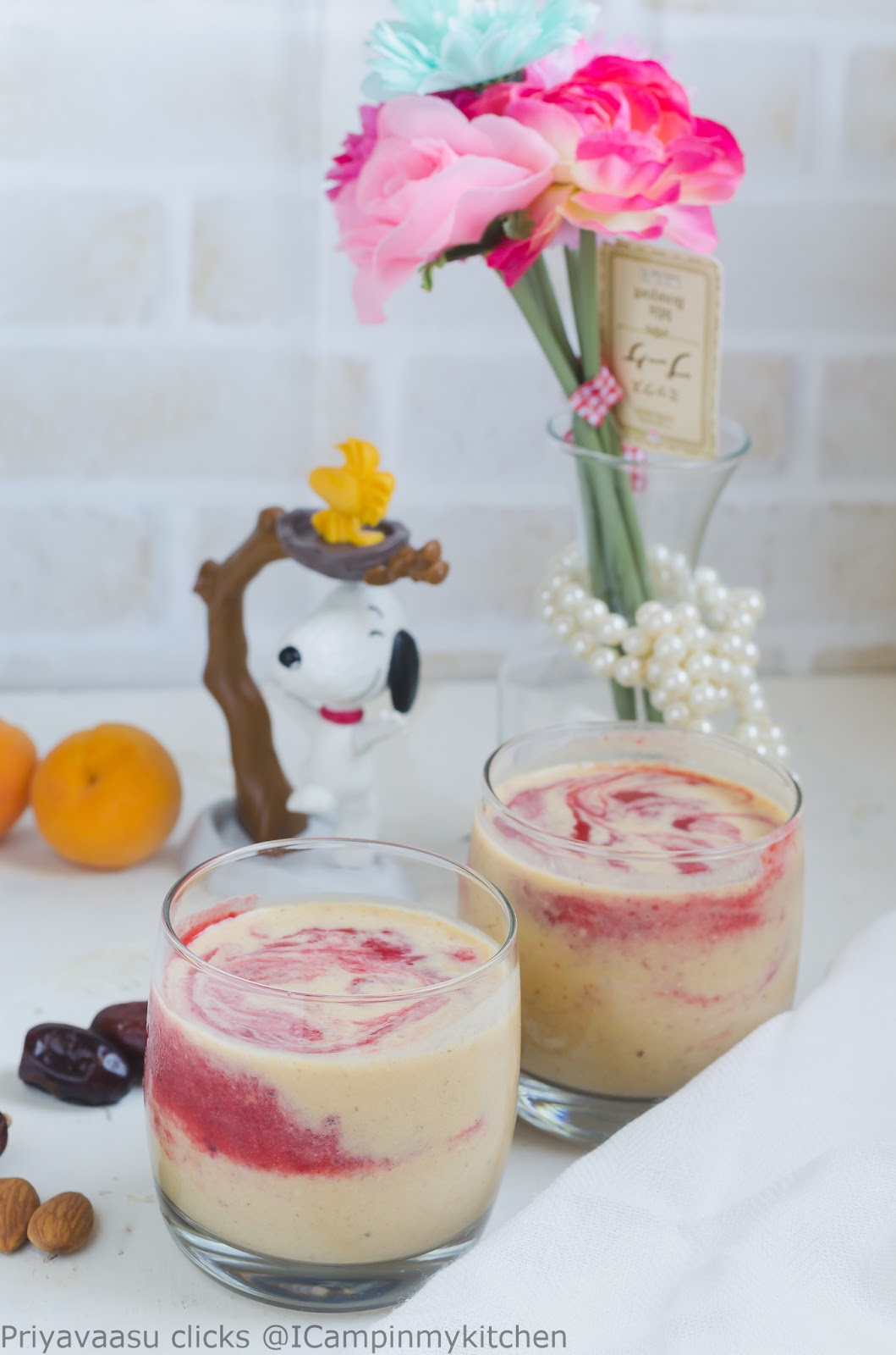 Super fun strawberry swirl smoothie