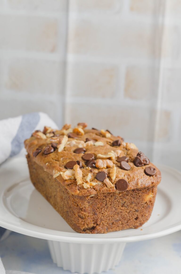 Eggless Whole wheat Banana Bread with cream cheese center