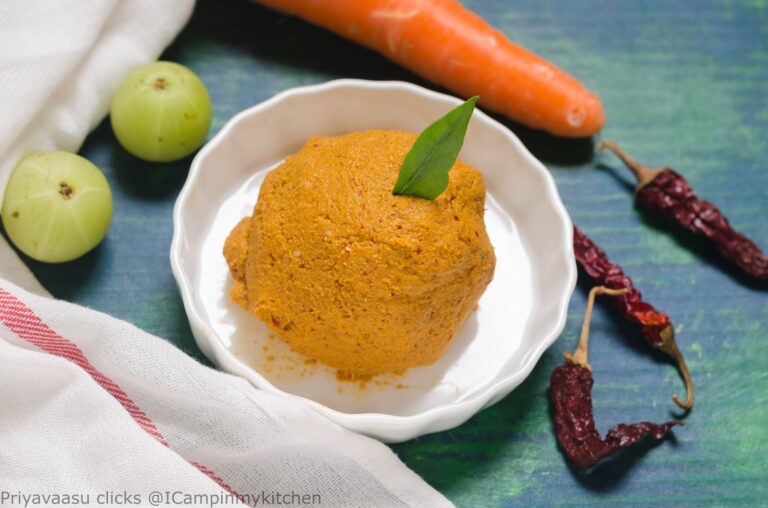 Amla  and Carrot Thogayal | Chutney with lentils